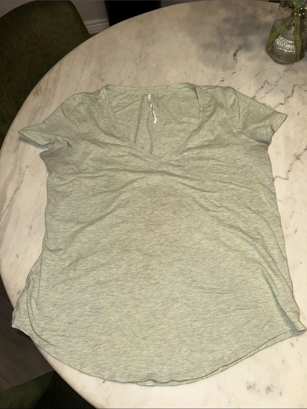 Lululemon Light Green V-Neck Women’s Tee size 10